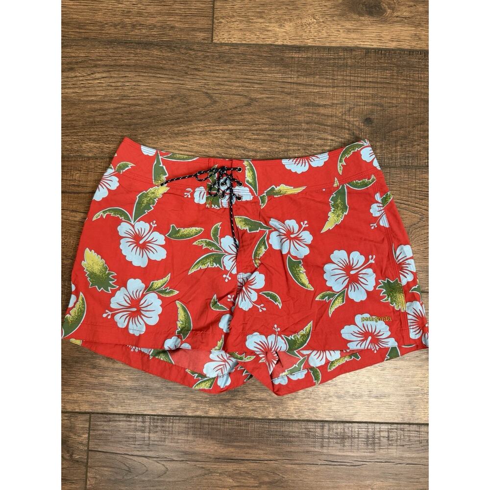 Vintage Patagonia Pataloha Board Shorts Womens US 9 Makaha Red Blue Floral NWT
